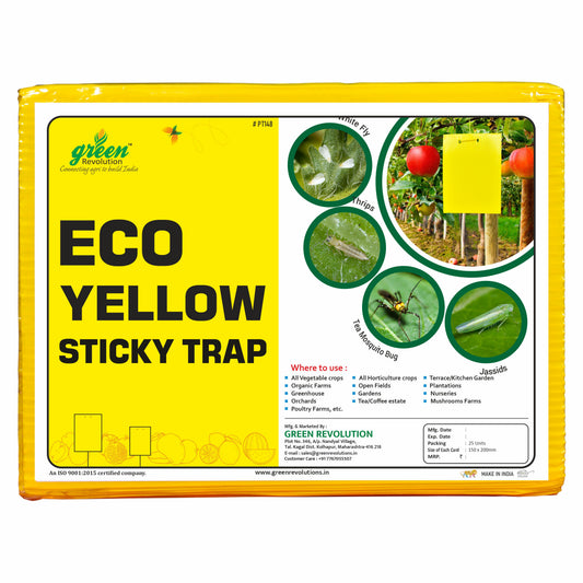 Eco Yellow Sticky Trap size A5(150mm*200mm) Pack of 25 Pieces | Sticky Trap For Sucking Pest