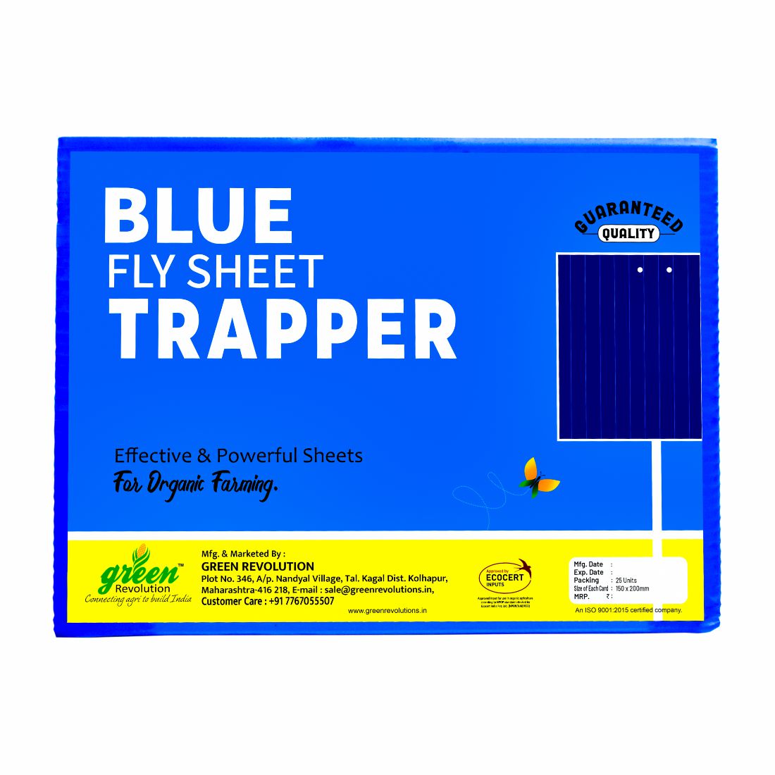 Eco Blue Sticky Trap size A5(150mm*200mm) Pack of 25 Pieces | Sticky Trap For Sucking Pest
