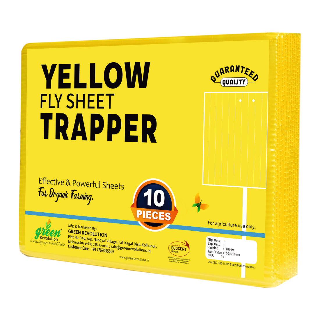 Eco Yellow Sticky Trap size A5(150mm*200mm) Pack of 10 Pieces | Sticky Trap For Sucking Pest