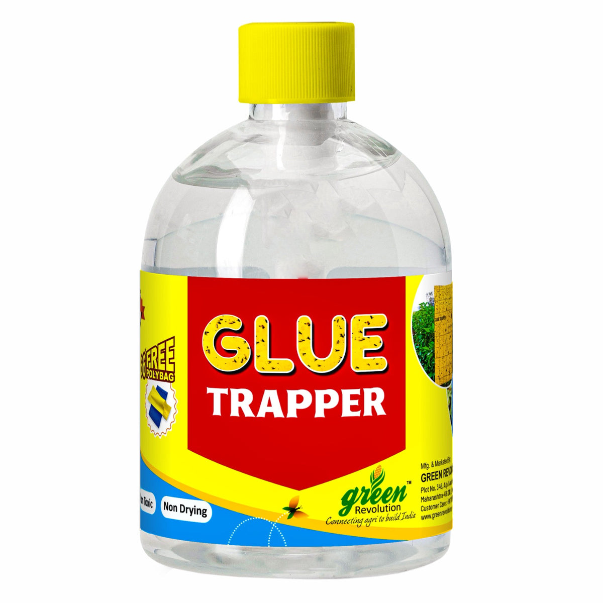 Glue Trapper 250 ml with 33 Free Sheets| Glue adhesive with Free Yellow Blue Sheet | Yellow and Blue Sticky Trap
