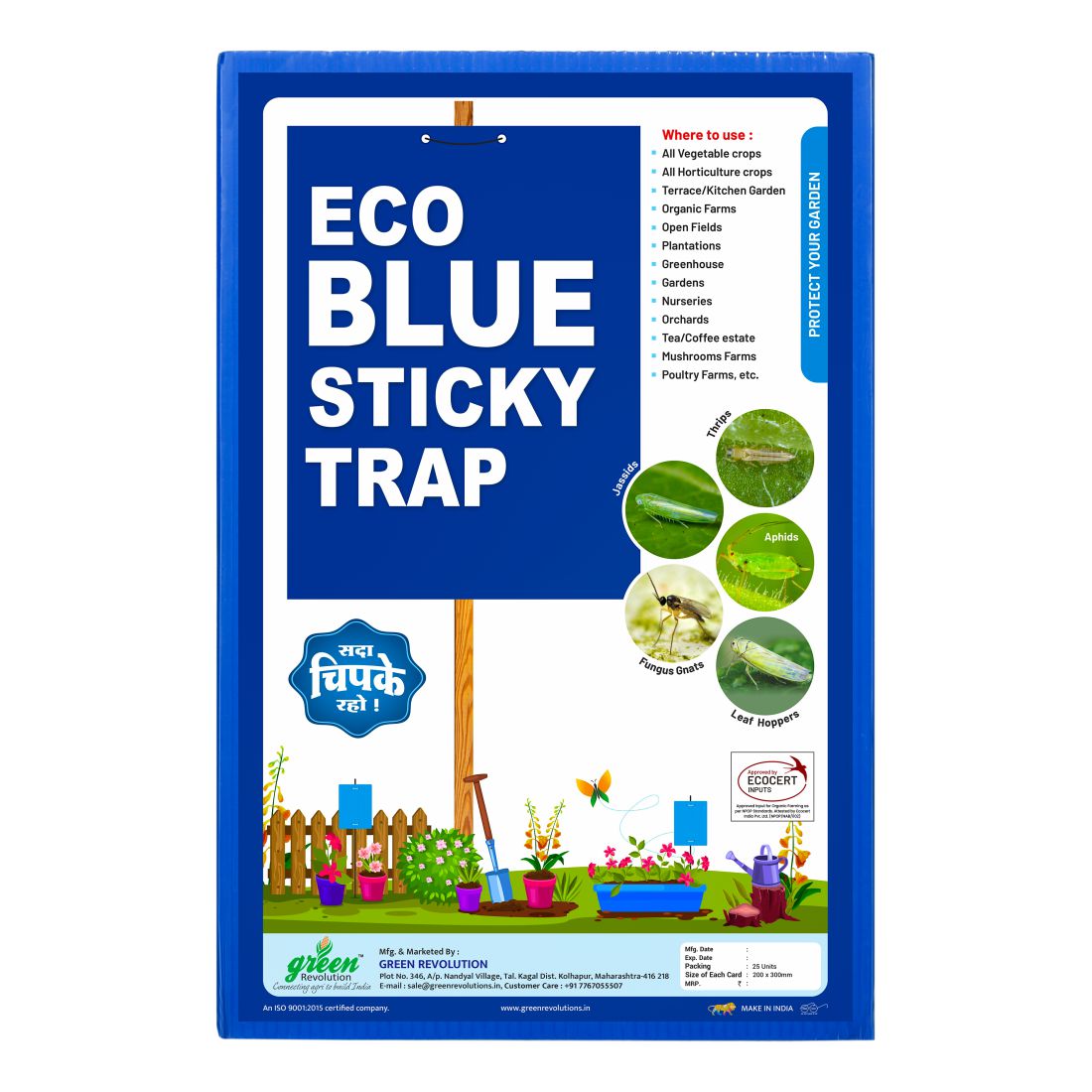 Eco Blue Sticky Trap size A4(200mm*300mm) Pack of 25 Pieces | Sticky Trap For Sucking Pest