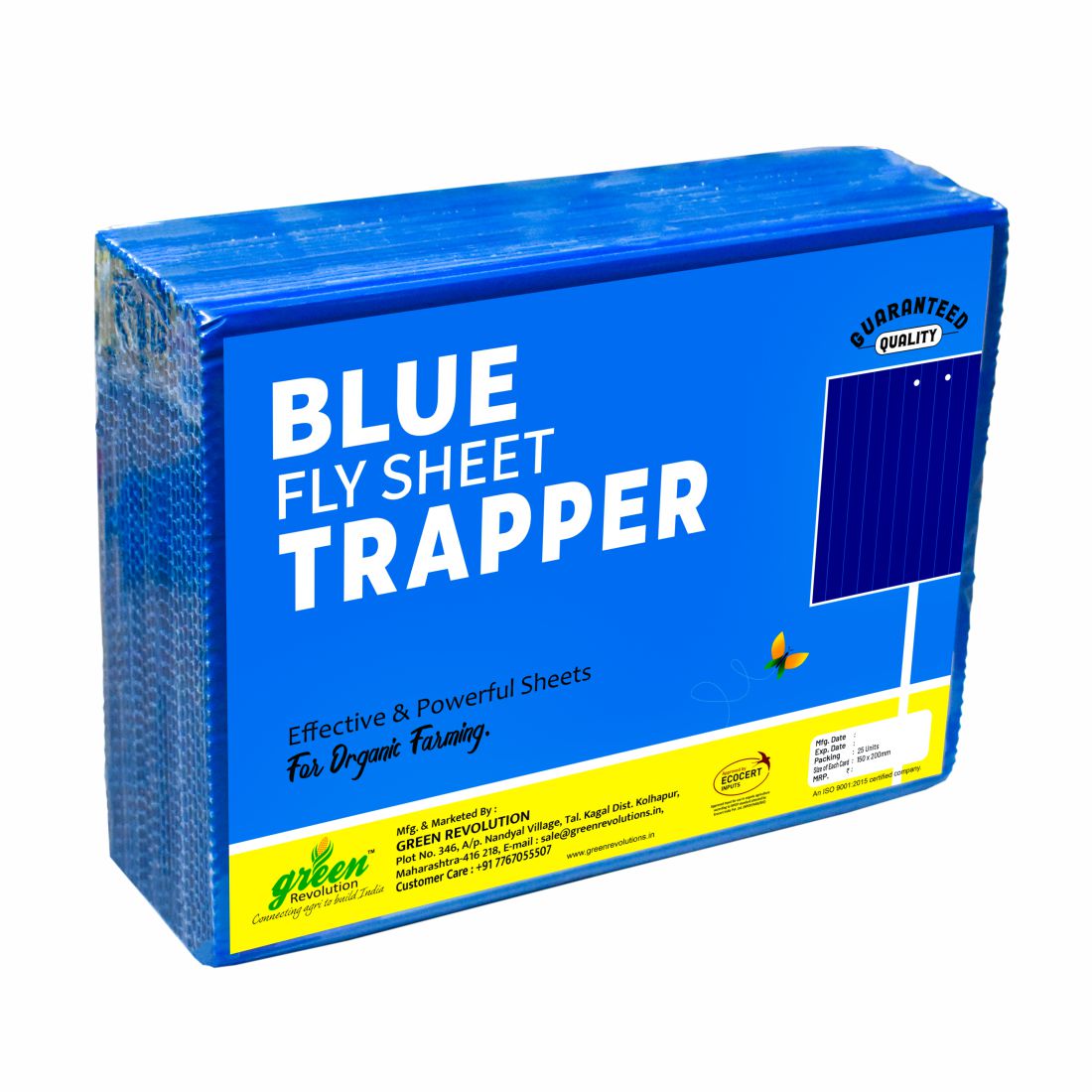 Eco Blue Sticky Trap size A5(150mm*200mm) Pack of 25 Pieces | Sticky Trap For Sucking Pest