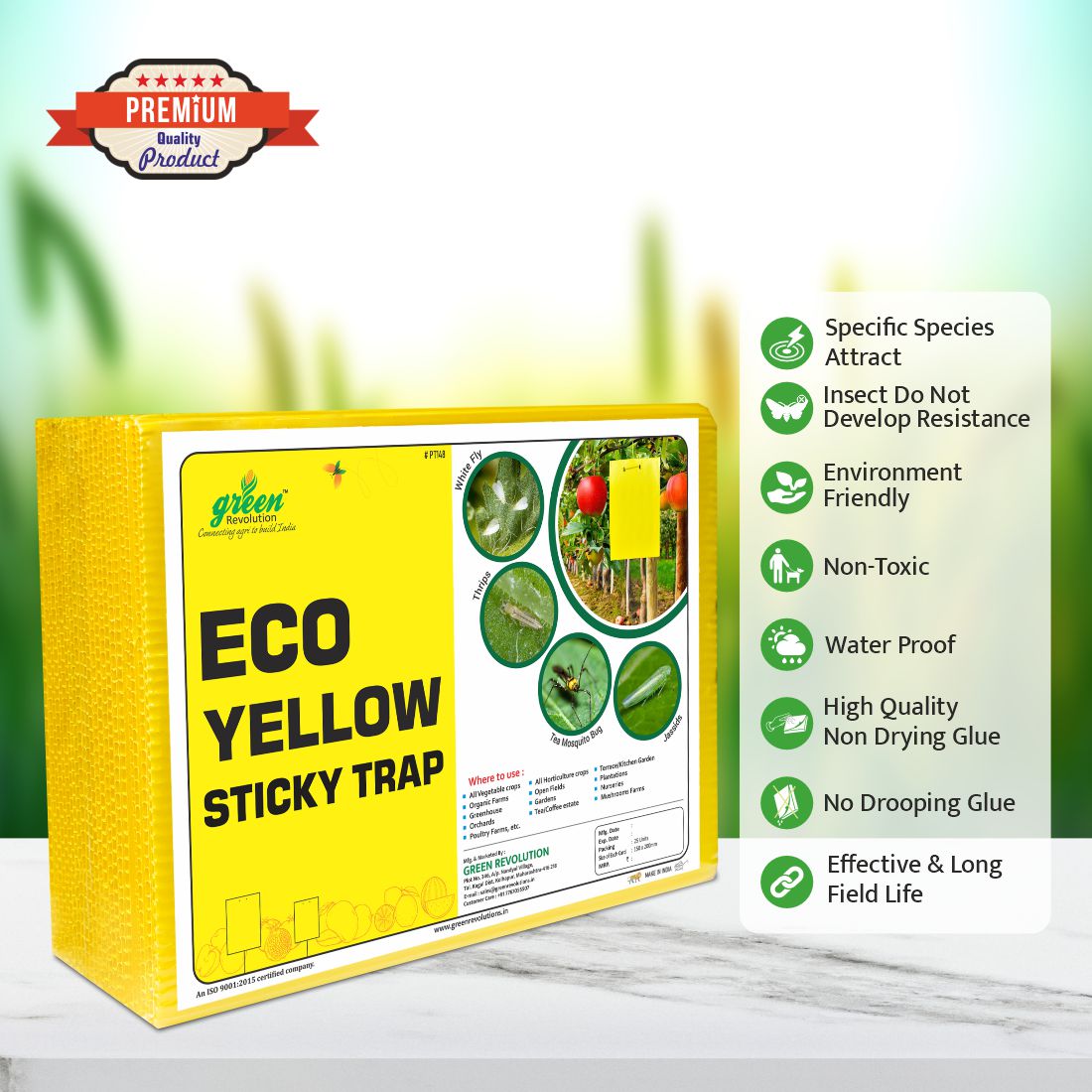 Eco Yellow Sticky Trap size A5(150mm*200mm) Pack of 25 Pieces | Sticky Trap For Sucking Pest