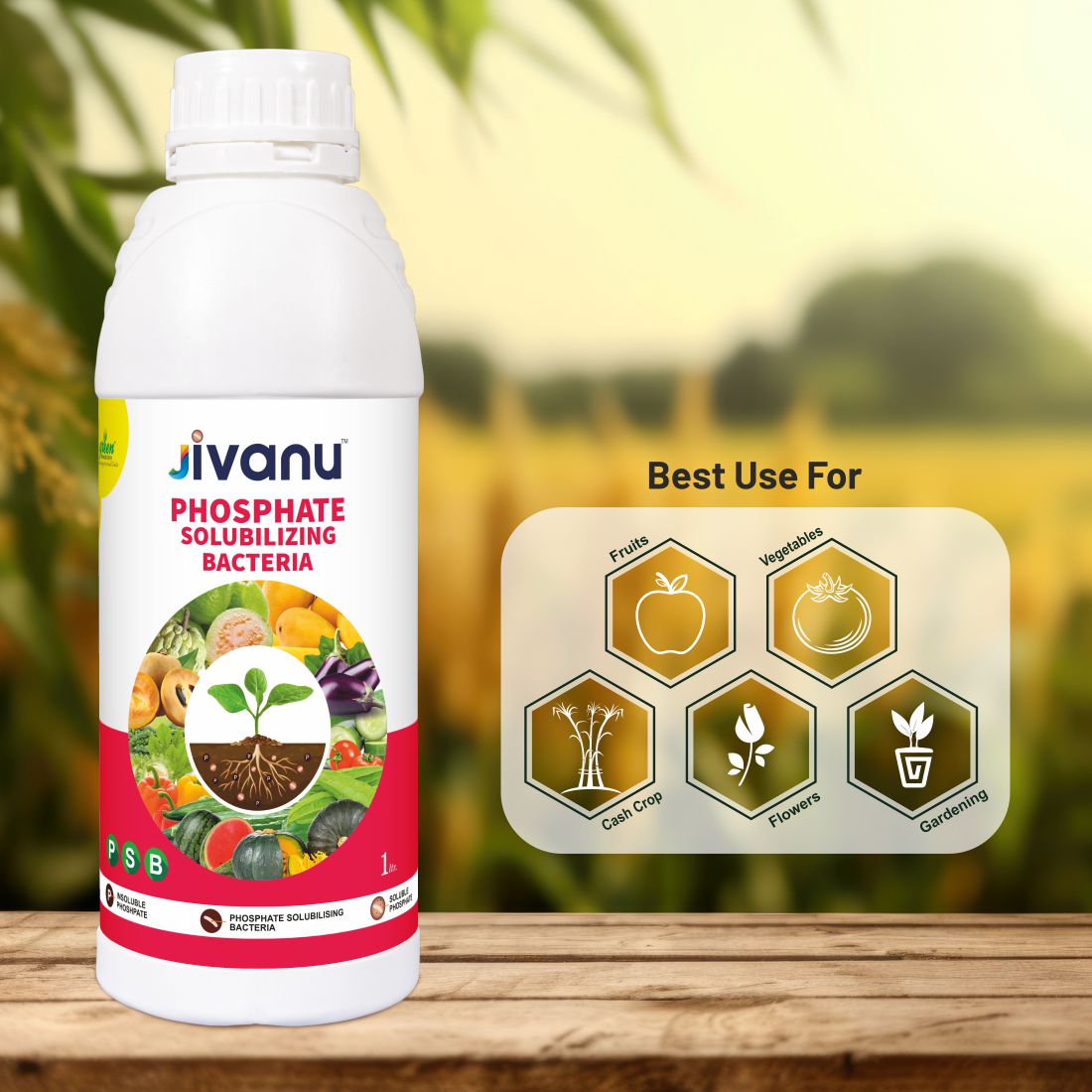 Jivanu PSB Phosphate Solubilizing Bacteria Liquid 1 Lit