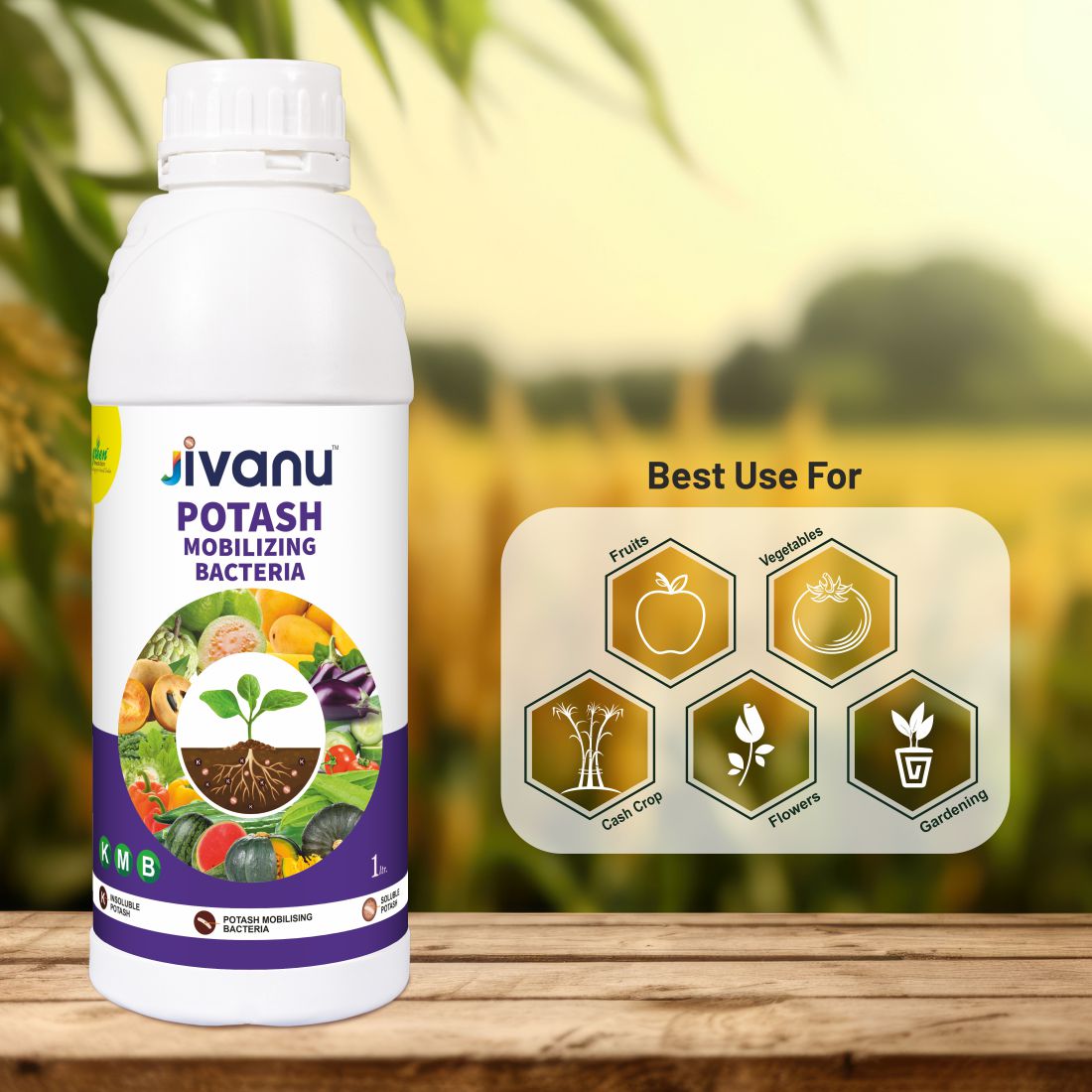 Jivanu KMB Potassium Solubilizing and Mobilizing Bacteria Liquid 1 lit