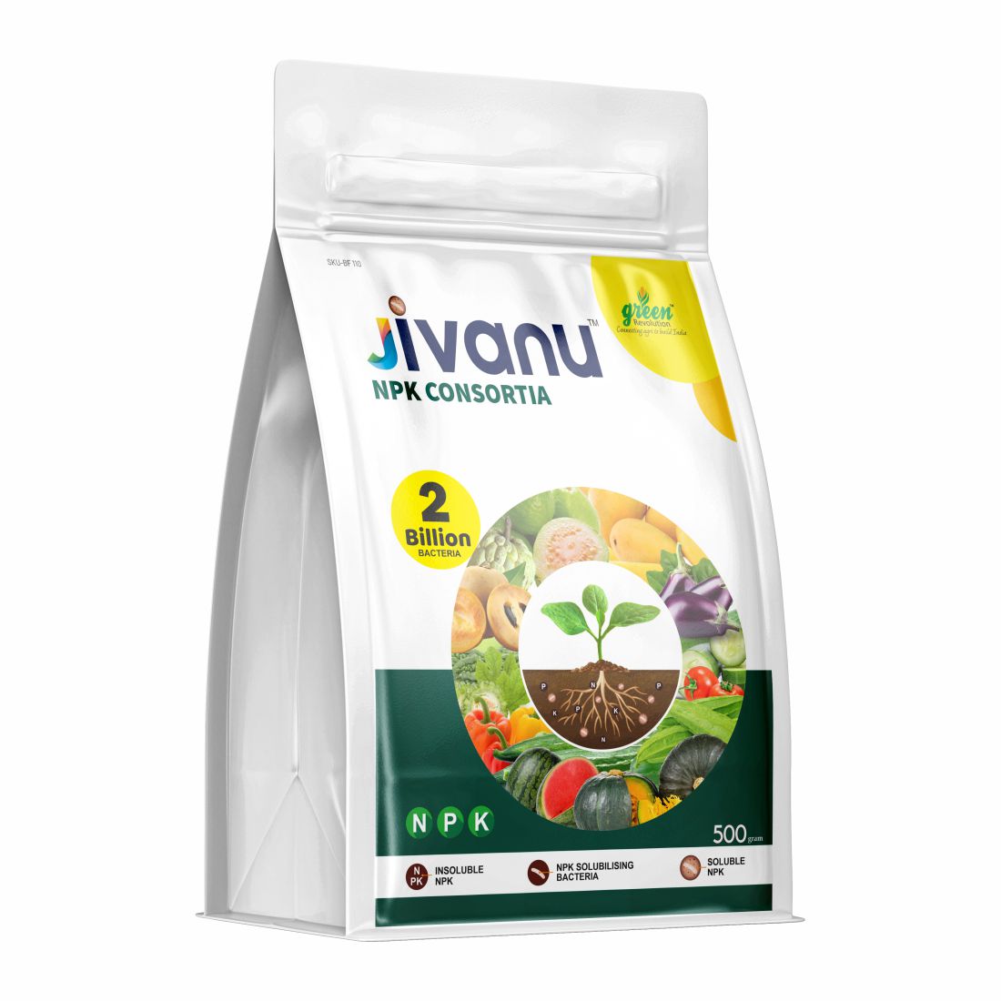 Jivanu NPK  Consortia Bacteria 500 Gram