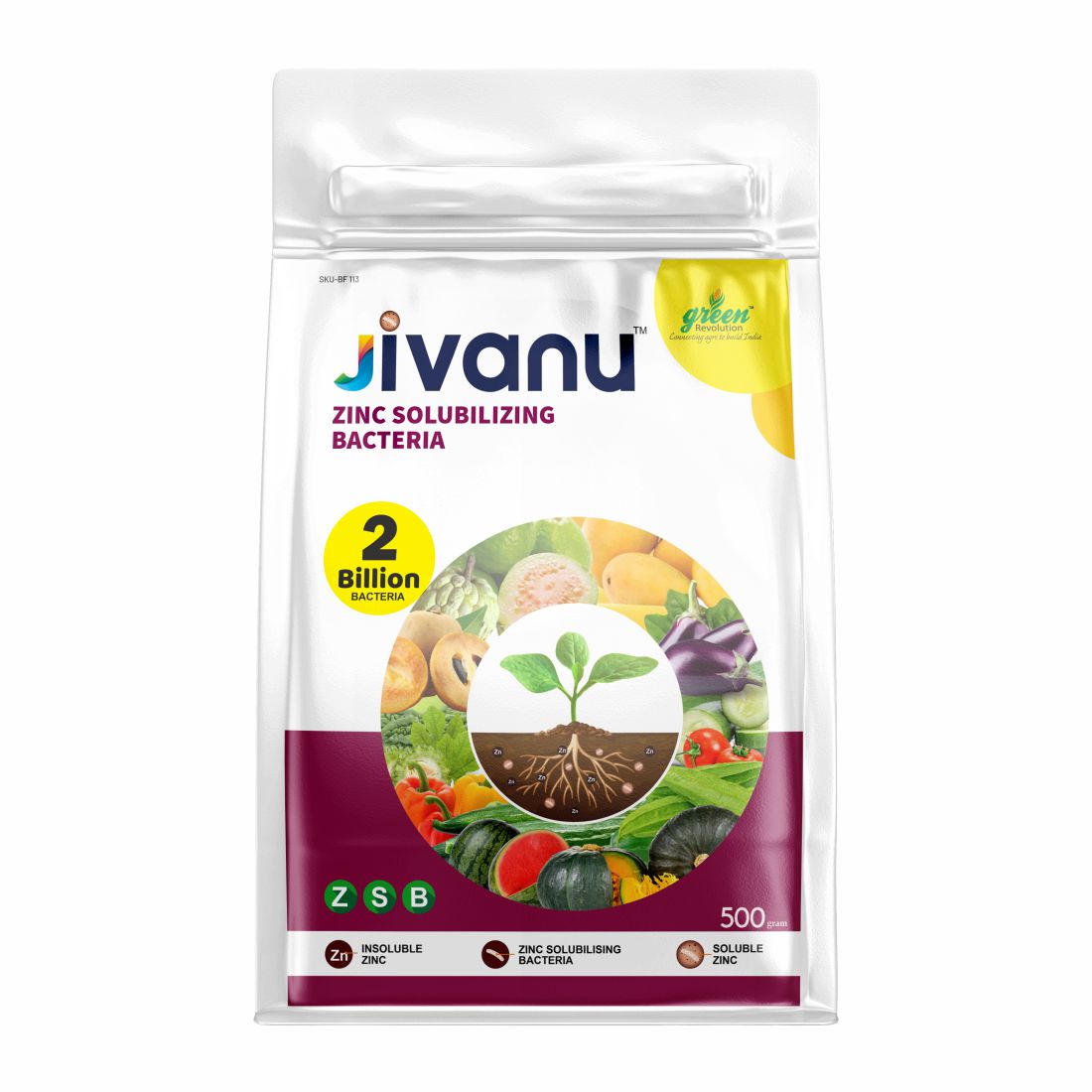 Jivanu Zinc Solubilizing Bacteria ZSB  500 Gram