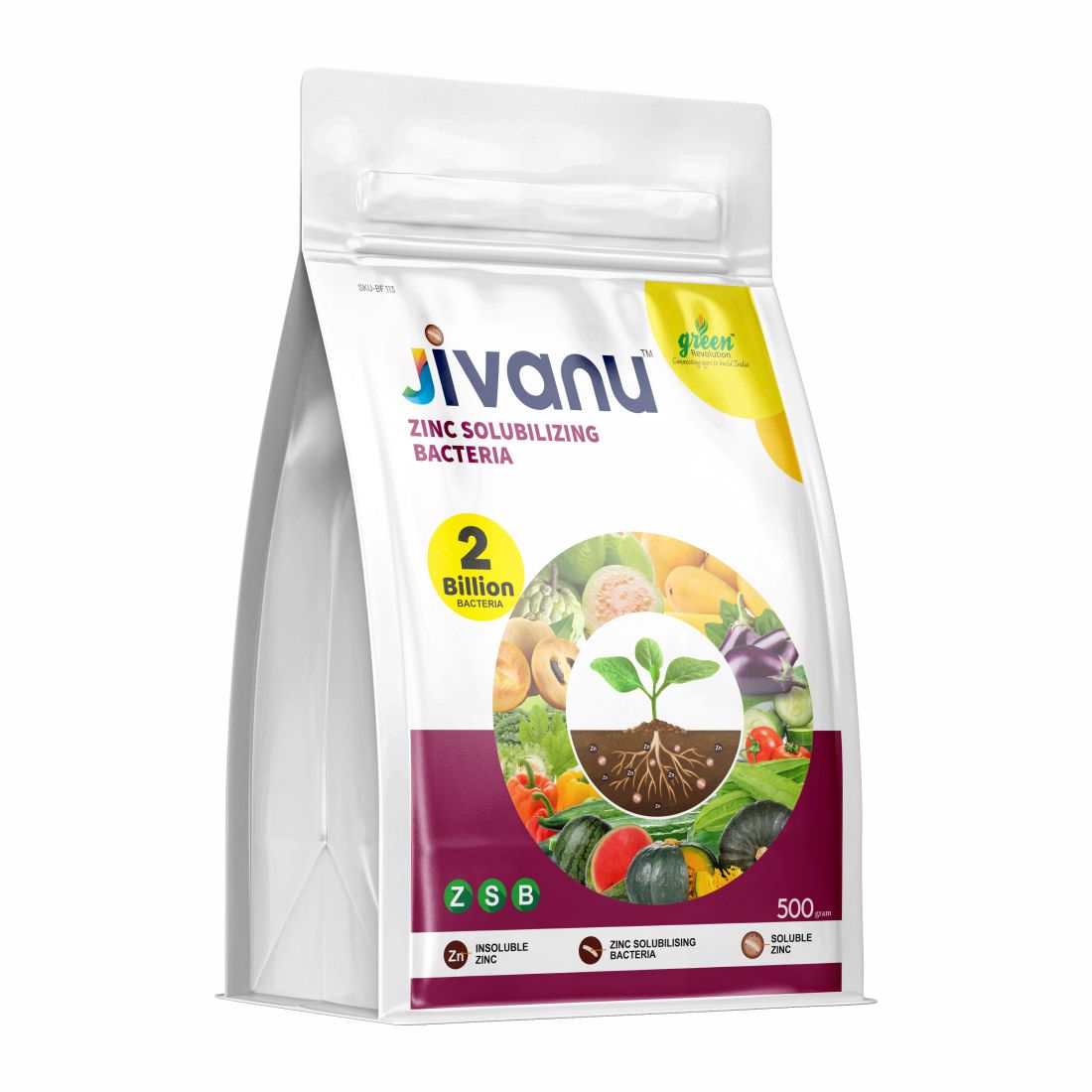 Jivanu Zinc Solubilizing Bacteria ZSB  500 Gram